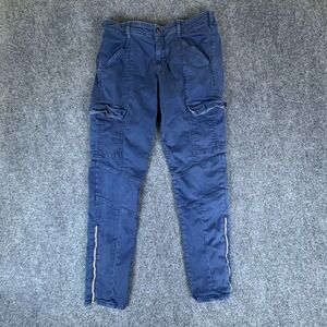 J Brand Houlihan Cargo Pants Womens 28x27.5 Worn Marine Cotton Zipper Hem Pocket